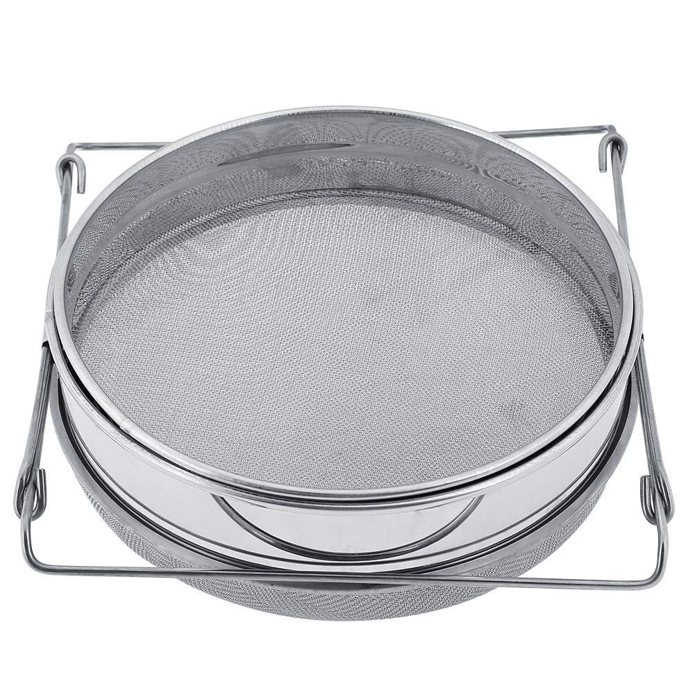 MAGT Filtre à Miel, Passoire Filtre à Miel en Acier Inoxydable Double Tamis Apiculture Miel Extracteur Filtre Fine Maille Passoire avec Armature