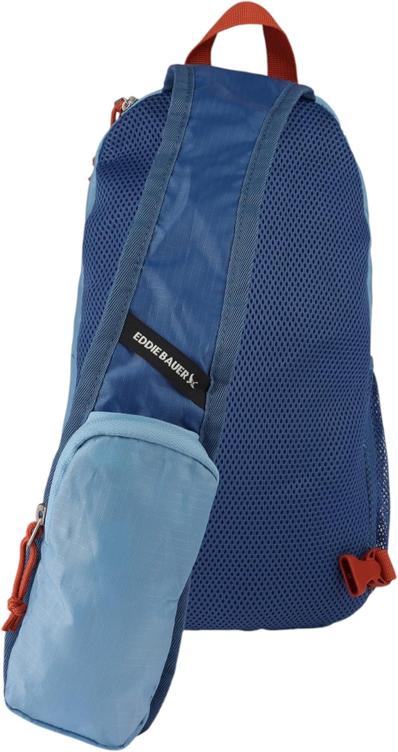 Eddie Bauer Stowaway Packable Sling Bag | Foldable | Travel | Outdoor | Lightweight | Compact | Everyday Carry | Ripstop Nylon | 10L - Coast Blue - Image 5