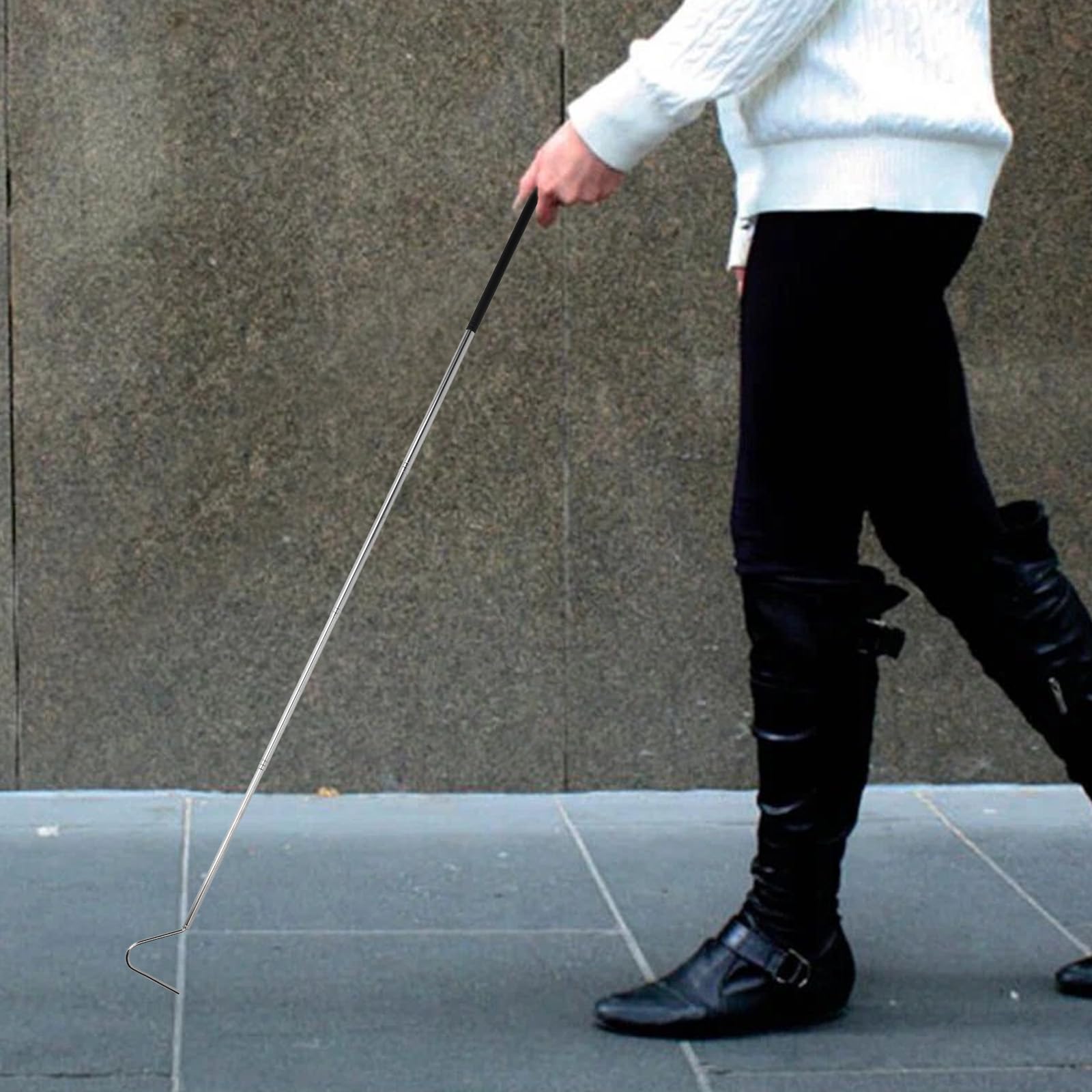 Schlangenhaken, Ausziehbarer Schlangenfänger mit Griff, Teleskop Schlangen Haken aus Edelstahl, Schlangenzange, Snake Capture Hook