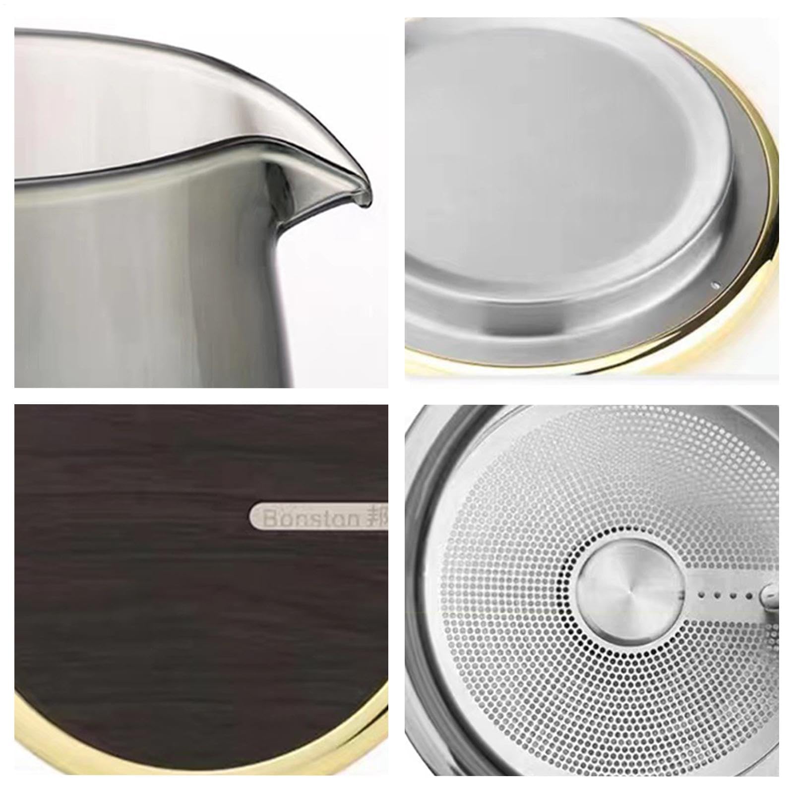 Elegante infusor de té para hojas sueltas, hervidor de magnético | con colador para hojas de té florecientes y sueltas, elegante con asa, 5,91 x 3,94 x 3,94 pulgadas