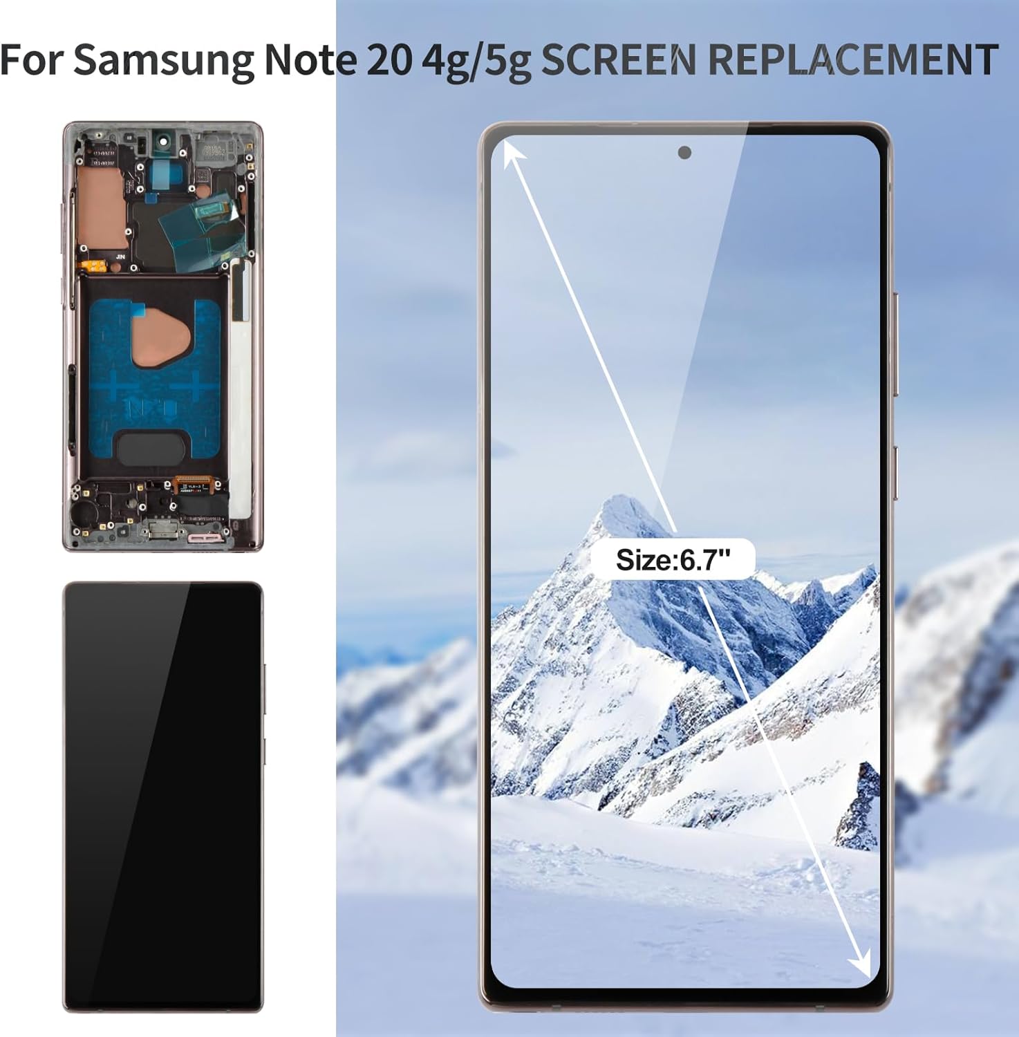 OLED for Samsung Note 20 Screen 4g for Samsung Galaxy Note 20 5g Digitizer SM-N981U Screen for Samsung Note 20 SM-N981U1 LCD Display Touch Assembly with Frame SM-N980 SM-N981 (Black)