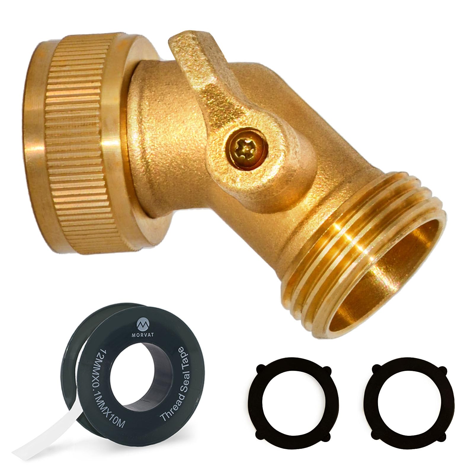 Morvat Garden Hose Elbow with Solid Brass 45 Degree 3/4
