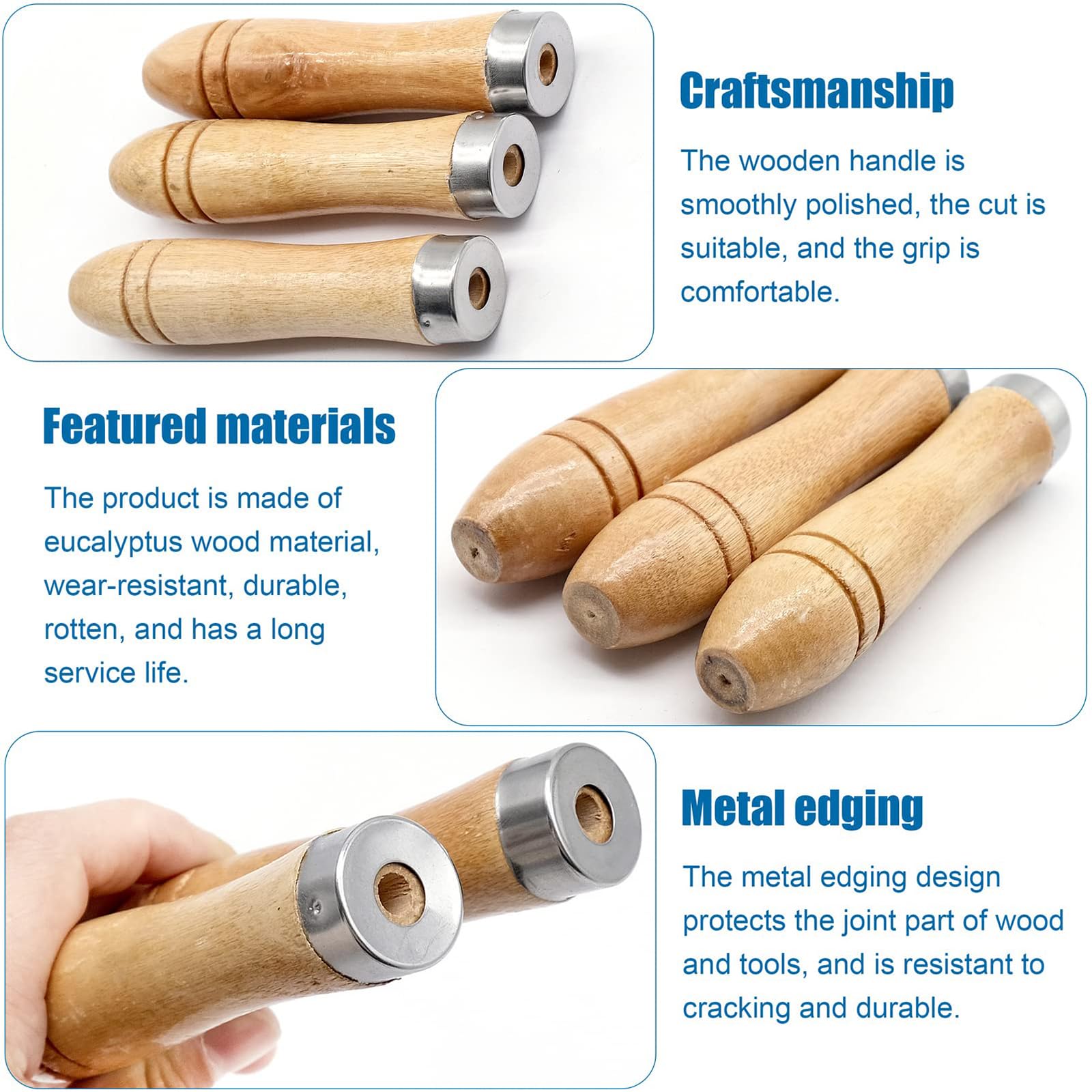 Mango de Madera, 10 Pcs Lima y Archivo de Madera para Herramienta, para Carpintero y Mantenimiento