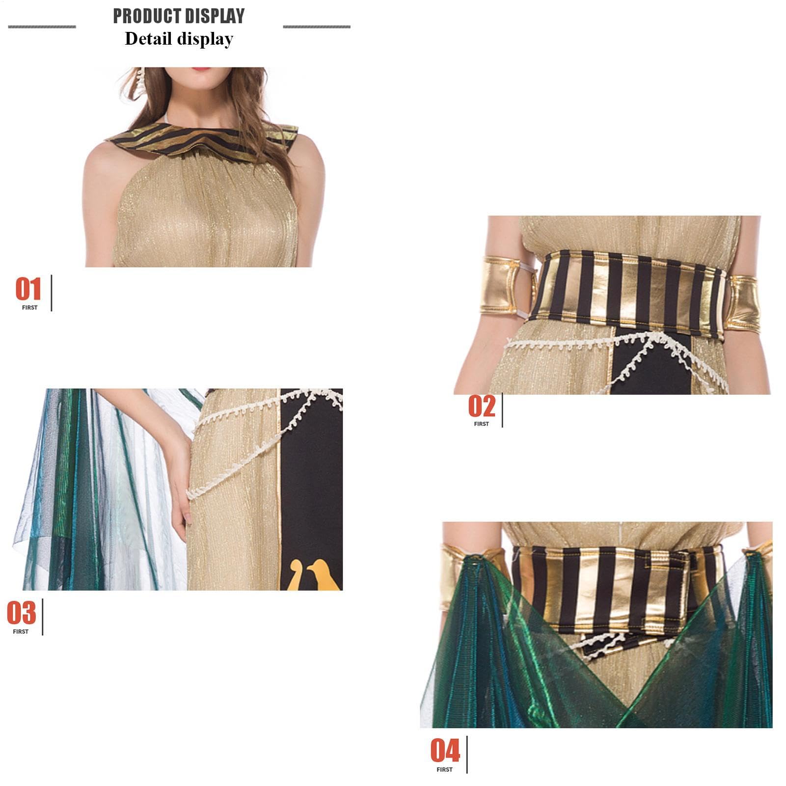 Genérico Costumbres de Halloween para mujeres Cleopatra | Trajes de cosplay de princesa egipcia para adultos - Trajes de cosplay Vestidos para mujeres Fiestas de disfraces