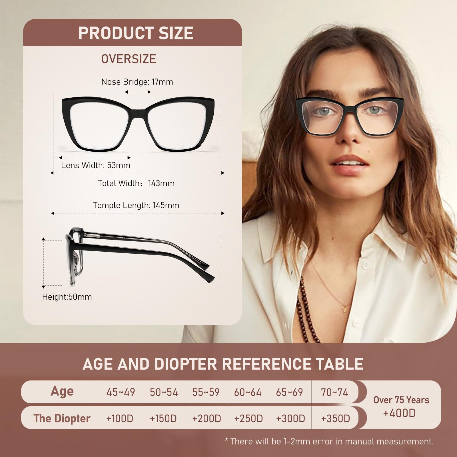 Lesebrille für Damen, Katzenaugen-Lesebrille, Blaulichtblock, Computerbrille, stilvolle Designer-Brille, bruchsicher, groß, modisch, 3 Stück