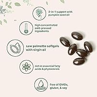 Vista 3 de Micro Ingredients Saw Palmetto con aceite de semilla de calabaza, 240 cápsulas blandas Extracto prensado en frío Ácidos grasos esenciales