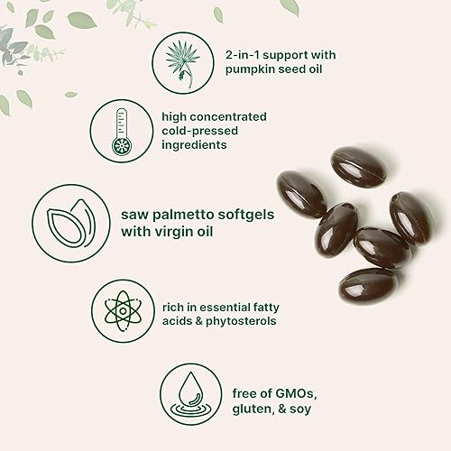 Miniatura 3 de Micro Ingredients Saw Palmetto con aceite de semilla de calabaza, 240 cápsulas blandas Extracto prensado en frío Ácidos grasos esenciales