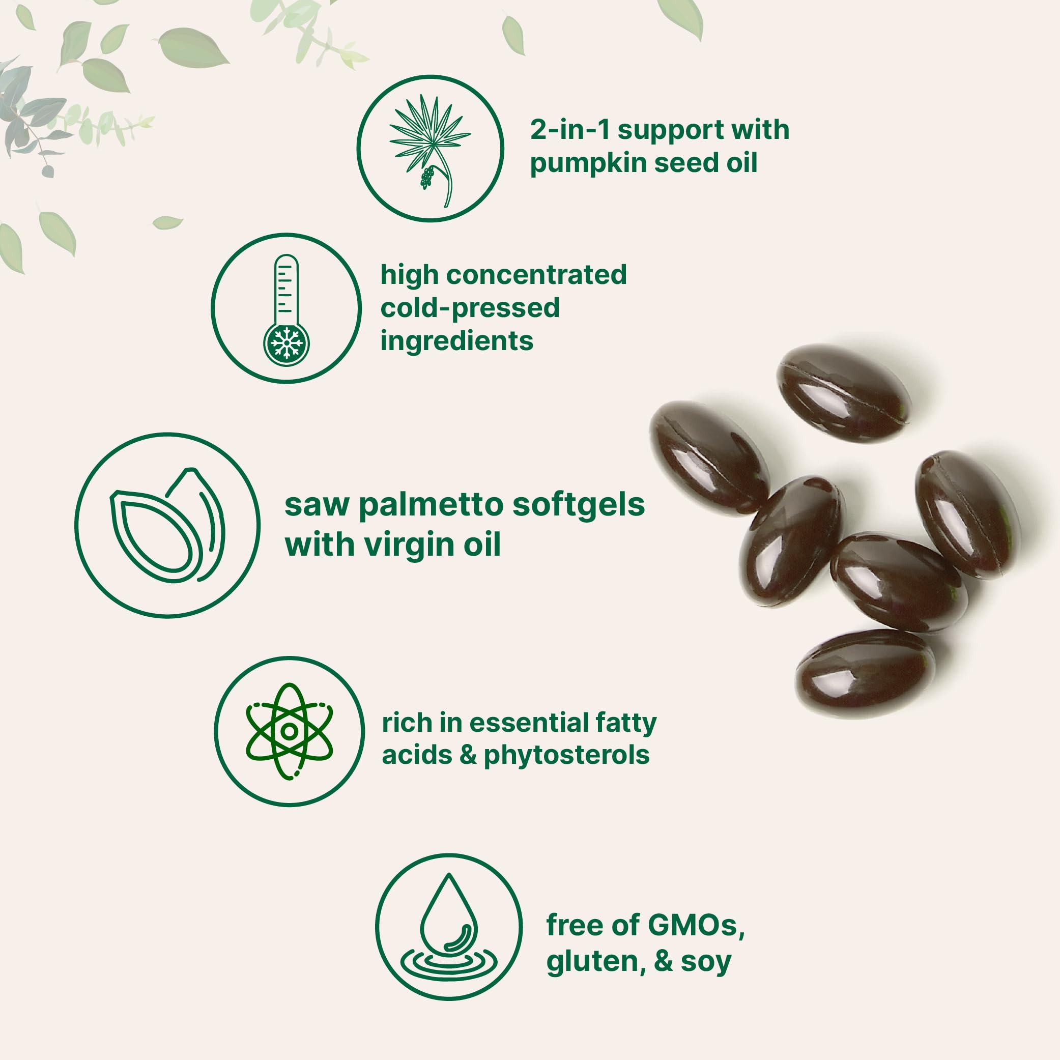 Micro Ingredients Saw Palmetto with Pumpkin Seed Oil for Men, 240 Softgels| Cold-Pressed Extract | Virgin Oil Formula | Rich in Essential Fatty Acids & Phytosterols | Non-GMO, Gluten & Soy Free — Amazon image 3