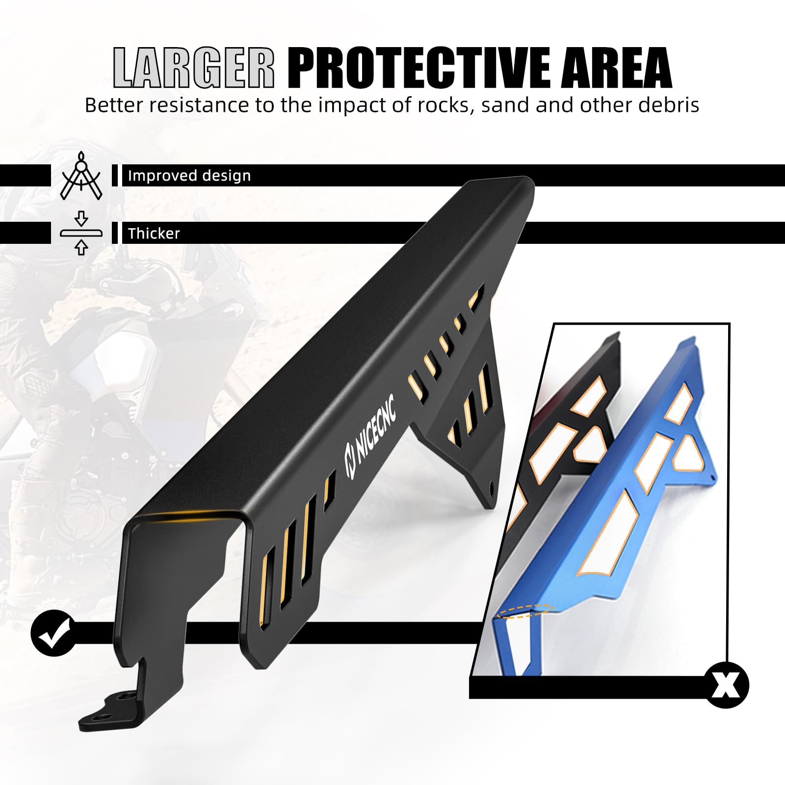 NICECNC Paracatena posteriore nero compatibile con Yamaha XTZ 700/Tenere 700 2019 2020 2021 2022 2023 2024 Compatibile con Tenere 700 Rally Edition 2020 2021 2022 2023 2024 Vedi montaggio