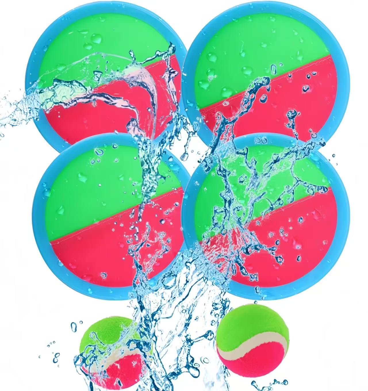 ORCHID M® Toss and Catch Ball Set 4 Paddles 2 Balls,Velcro Ball Catch Game Paddle Outdoor Game Playground Sets for Backyards Classic for Adults Family