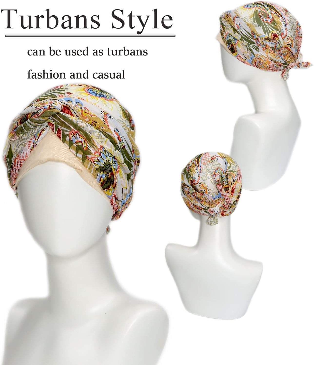 Headwear for Women Sleep Beanie Head Scarf for Bald Wraps Cancer Hats Turbans - Image 3