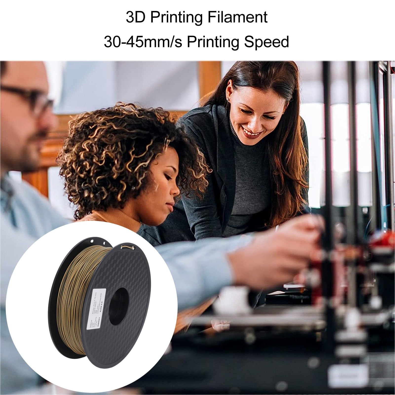 Filament do drukarek 3D Złoty Czarny Dwukolorowy wytłaczany PLA Materiały eksploatacyjne do druku jedwabiu Wysoki połysk Przyciągające wzrok kolory do projektów drukowania 3D