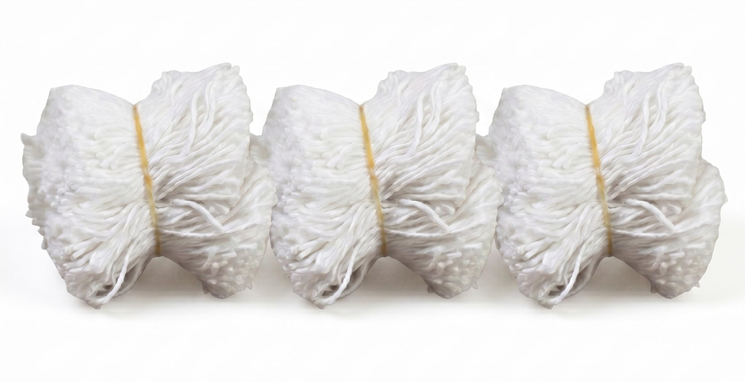 Cotton Wicks 1000 Wicks | Diya Batti for Pooja Aarti White (2 Inch Long, Pack of 3) (Each Pack has 1000 Cotton Puja Wicks) Total 3000 Wicks (White)-image-0