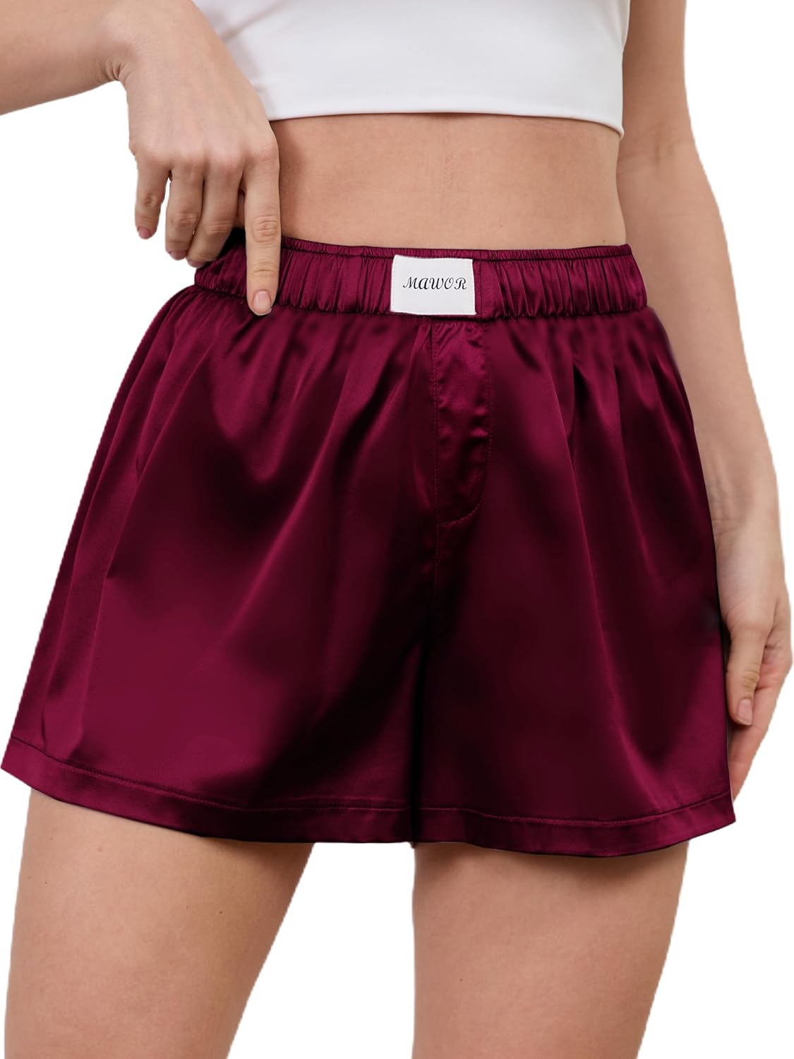 Mawor Womens Silk Summer Boxer Shorts Soft Comfy Pajama Sleep Lounge Satin Bottoms Sweat Cute Flowy Loose Pj Sleepwear