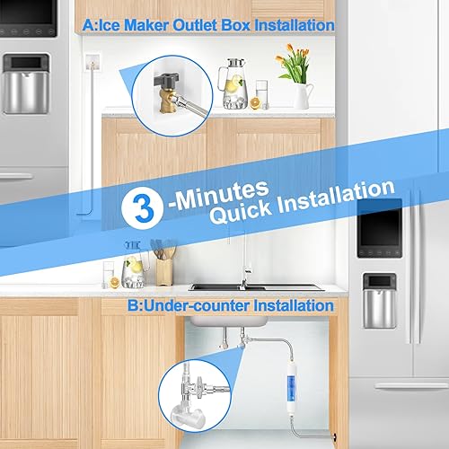 Miniatura 4 de Línea de agua para refrigerador, manguera de agua trenzada de acero inoxidable de alta calidad de 6 pies, tubo interior PEX de grado alimenticio con