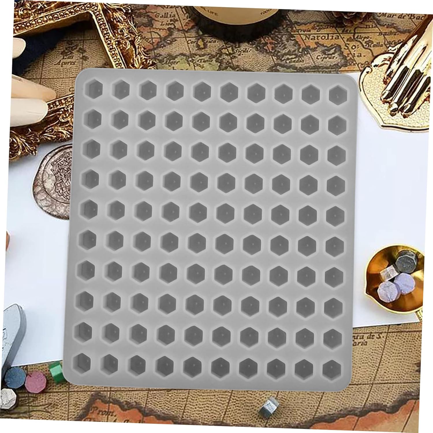 4Pcs Creative Wax Seal Stamp Molds Non Sticky Silicone Craft Making Tools for DIY Projects Includes Flower Cloud and Designs for Envelope Sealing