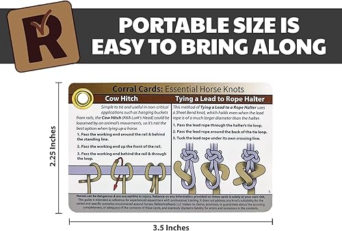 Miniatura 6 de Tarjetas de Nudo de Caballo – Guía de Bolsillo para 19 Paquetes y Nudos de Montar a Caballo - Cosas de Caballo para Niñas y Niños