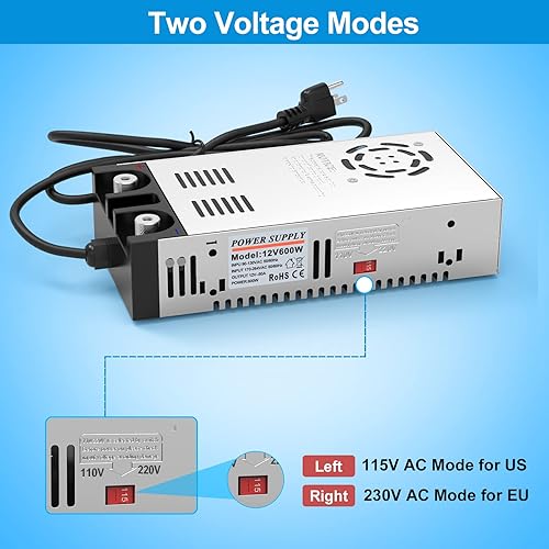 Miniatura 3 de Convertidor de nueva versión IMAYCC de 110 V CA a 12 V CC adaptador de transformador cargador máximo de 600 W 50 A