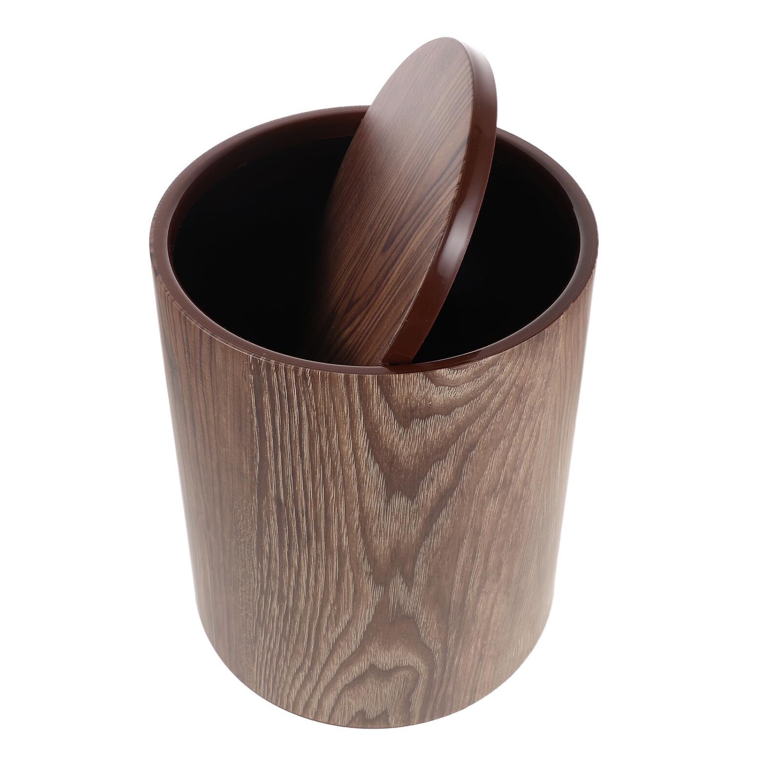 Cestino della Spazzatura Retrò Venature Legno Cestino per la Carta da Bagno con Coperchio Ribaltabile Antiodore Grande Capacità per Ufficio Soggiorno e Cucina