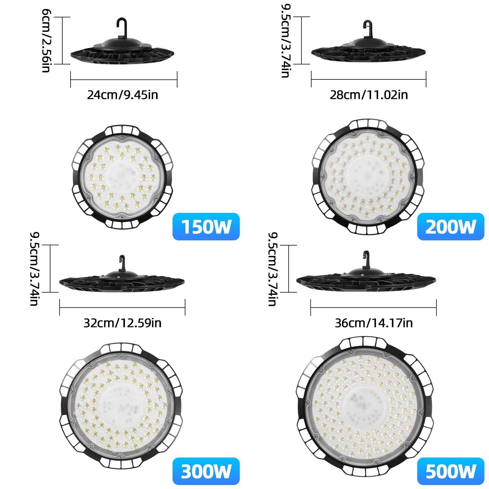 10Pack 200W LED UFO High Bay Light 6500K Daylight White 10000LM Workshop Lighting IP65 Waterproof Commercial Shop Industrial — view 4