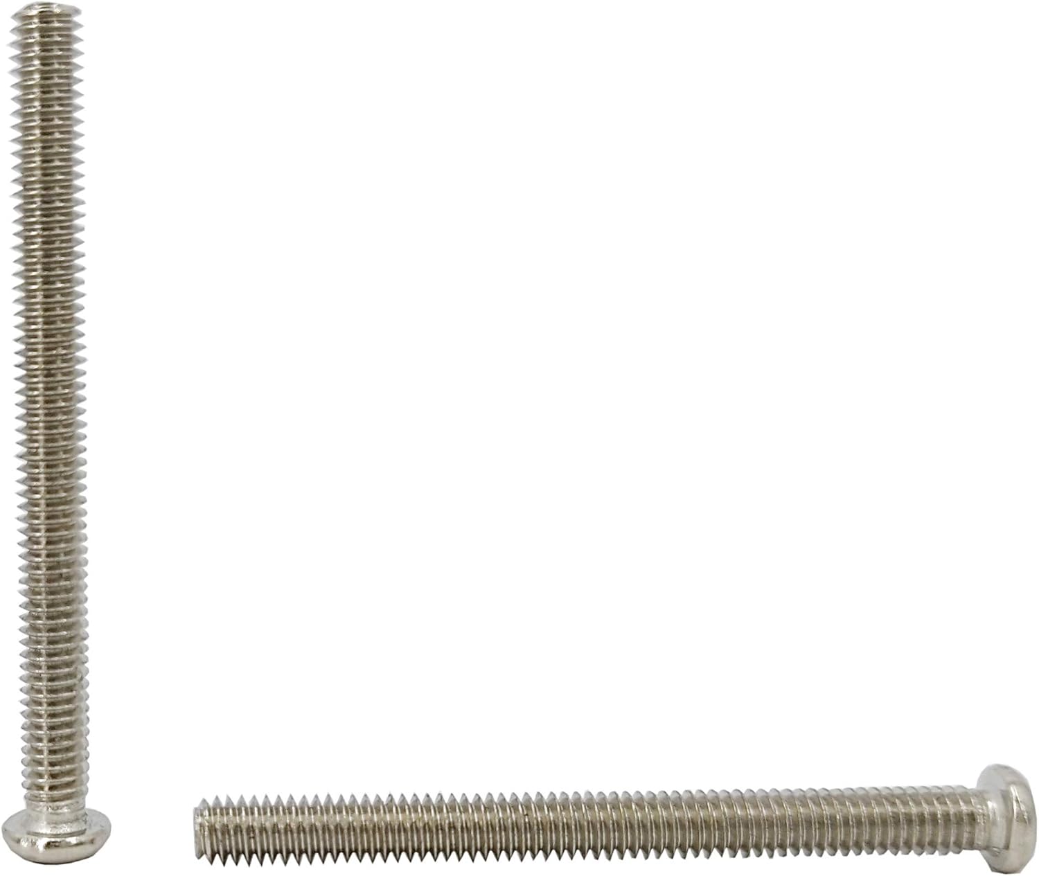 FixtureDisplays® 100PK M4 X 45mm Pitch 0.7mm Round Head Metric Screw Phillips Drive Carbon Steel Nickel Plated Cross Recessed 304711-2D