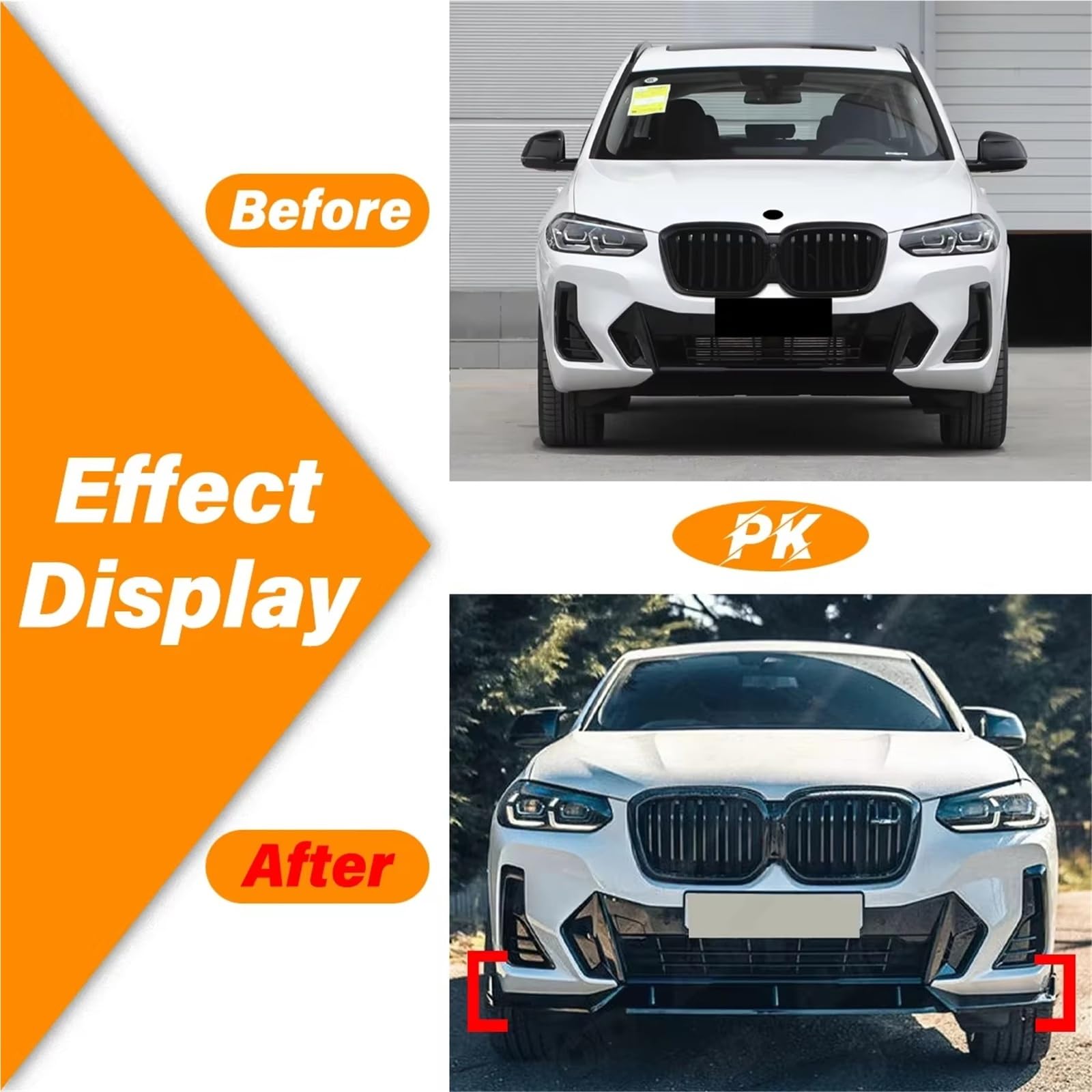 Auto Labbro Inferiore Anteriore Spoiler Per BMW Per X3 G01 Per X4 G02 IX3 M-Pack 2022 2023 2024 MP Style Paraurti Anteriore Labbro Splitter Spoiler Accessori Esterni BodyKit(Gloss Black)