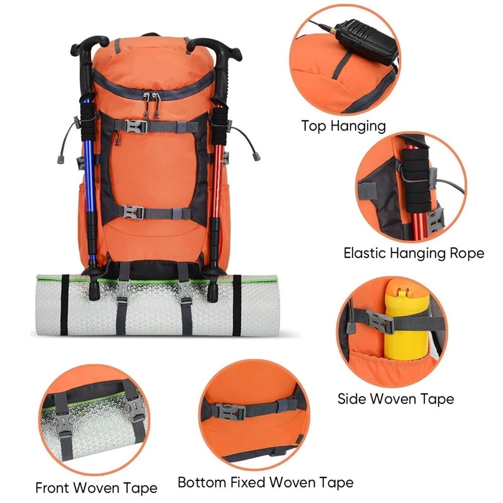 Zaino Trekking Zaino da trekking con sistema di idratazione 30 litri, borsa sportiva esterno in tessuto Oxford, zaino multifunzionale alpinismo for ciclismo, campeggio, picnic