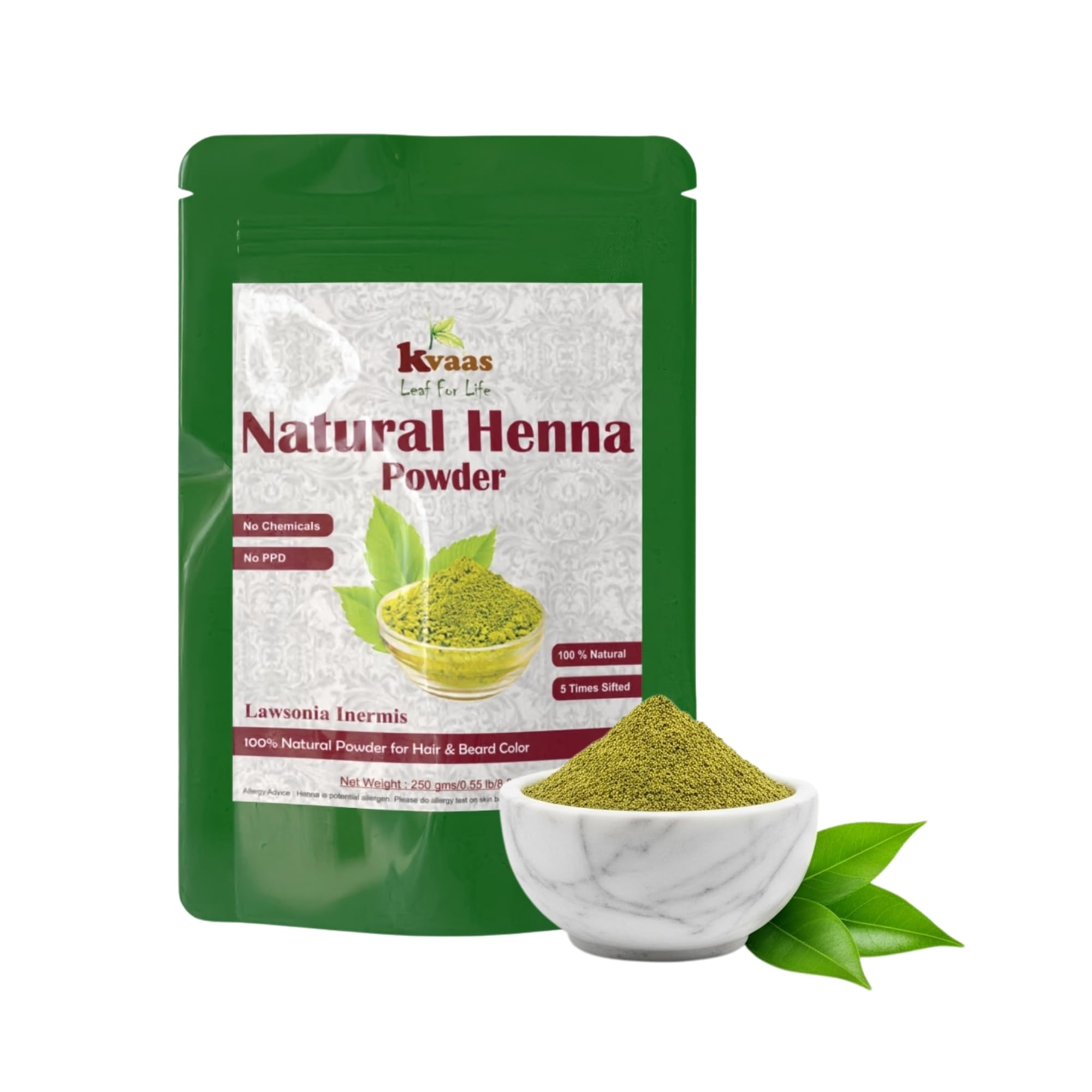 Kvaas Natural Henna Powder for Hair 250 g| 100% Pure & Chemical-Free | 5 times-Sifted Fresh Henna Mehendi Powder for Hair Care & Natural Conditioning-picture-39