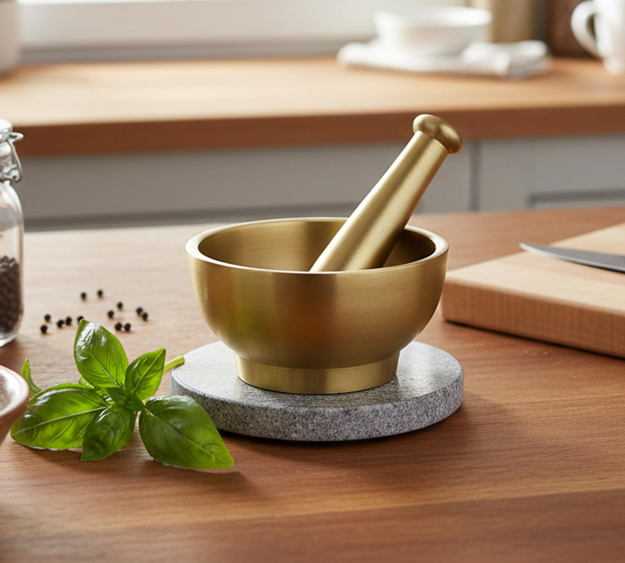 Esplanade Mortier en laiton pour cuisine – Okhli 10,2 cm pour broyer les épices, les herbes – traditionnel Imam Dasta, Kharal, Kundi