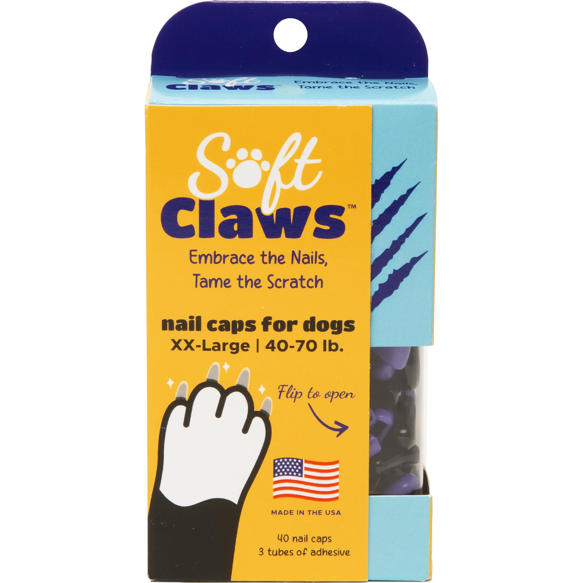 Soft Claws Dog Nail Caps, 40 Caps, XX-Large, Halloween