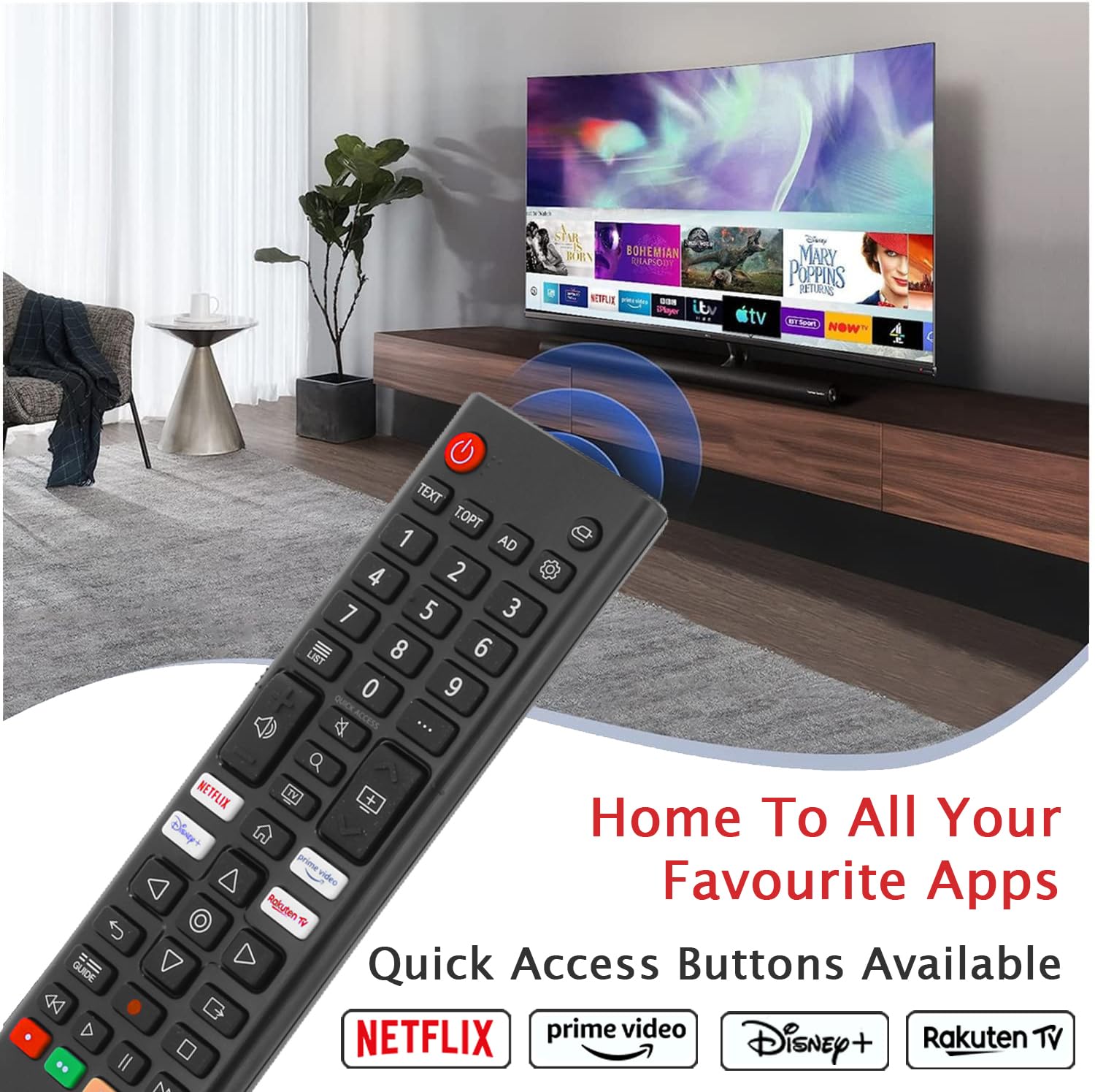 Original AKB76040301 TV Remote Control Compatible with LG 24TQ520SPZ 28TQ525S 50UQ75006LF 55UQ75006LF 65UQ75006LF Smart HDR LED - 5