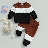 Vista 2 de MERSARIPHY Ropa de bebé para bebé, sudadera de punto para bebé, suéter de punto, pantalones largos, ropa de otoño e invierno