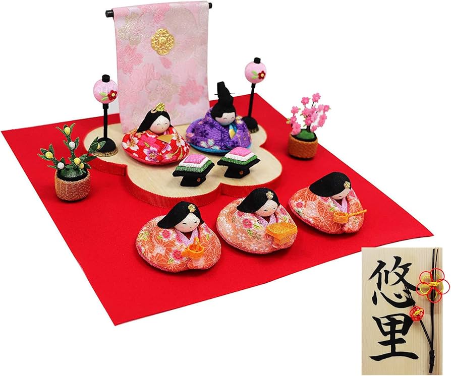雛人形 コンパクト ちりめん ひな人形 桃花台飾り5人揃い 【公式通販】 雛人形 コンパクト ちりめん ひな人形 桃花台飾り5人揃い 【公式通販】