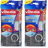 Vileda Glitzi Power INOX, Stahlschwamm gegen hartnäckige Verschmutzungen, länger haltbar, hygienische Reinigung, Härtegrad 3, 4er Pack