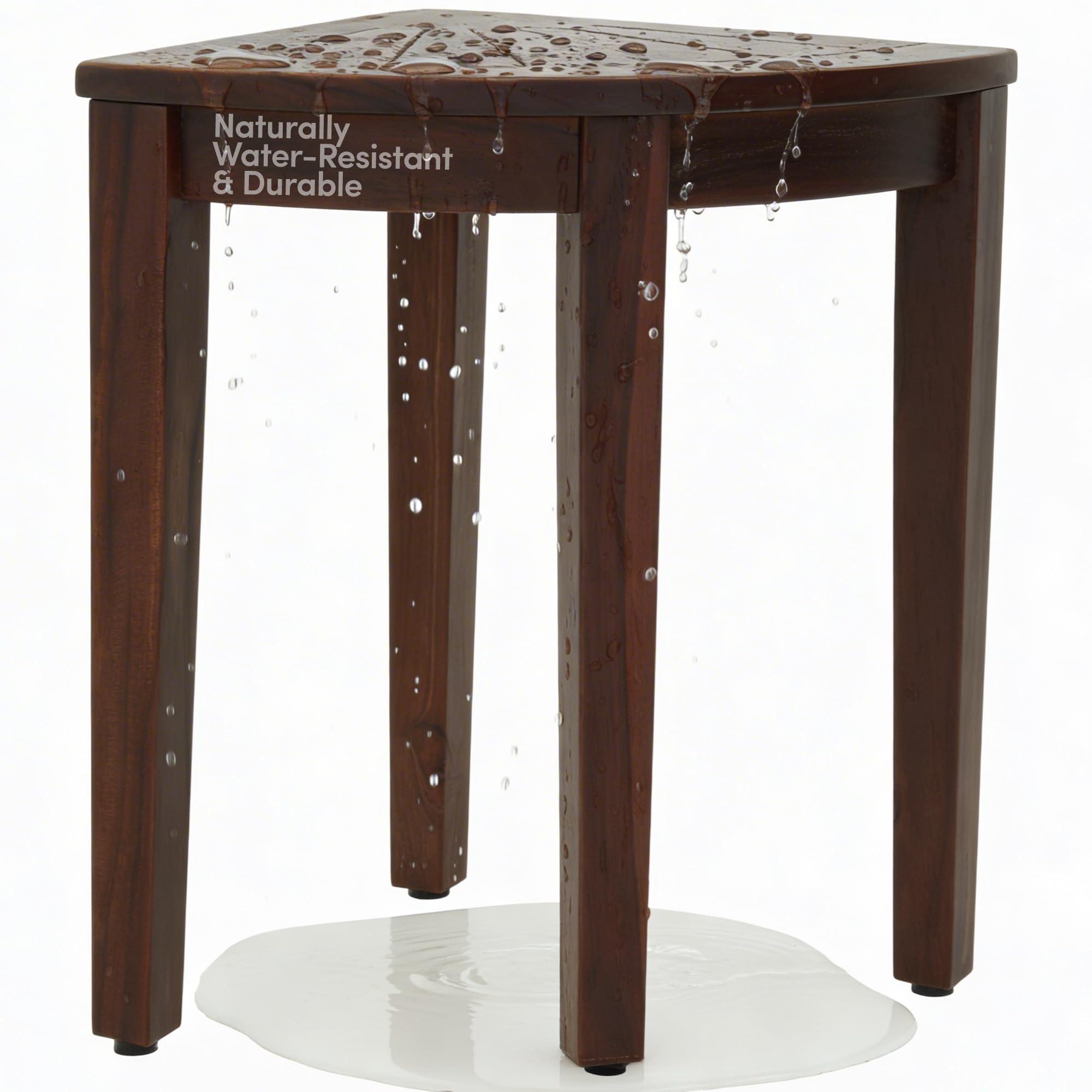 AquaTeak Kai Mocha-Shield Corner 15.5" Teak Shower Bench