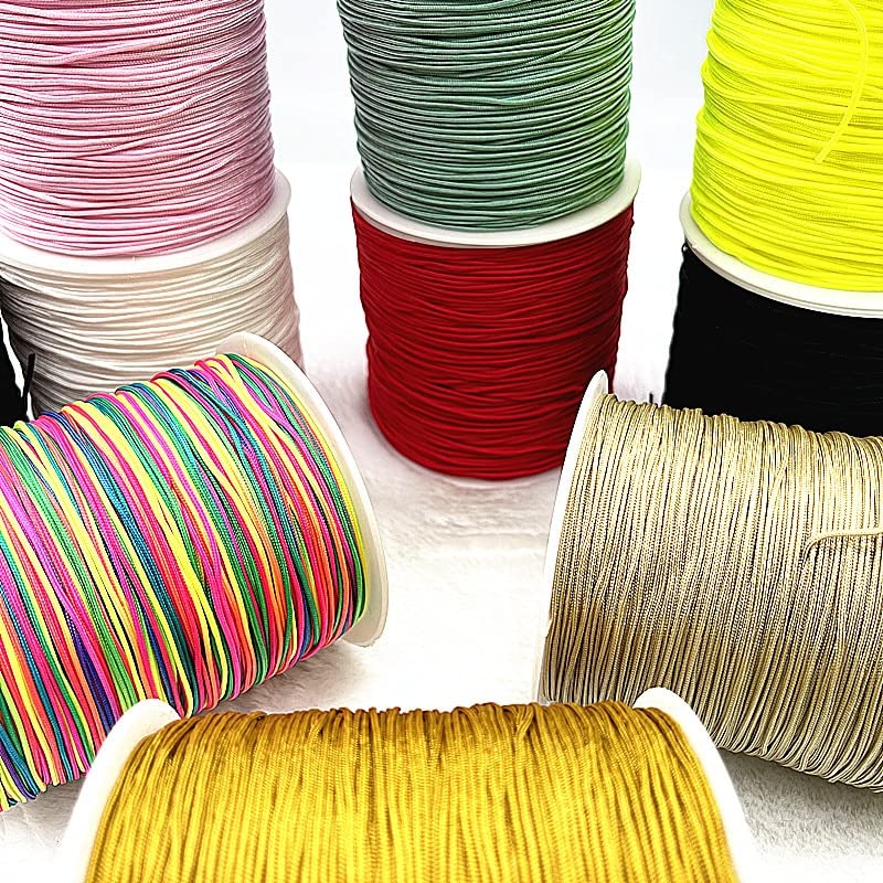 300 Yards/Rolle 1,0 mm Nylonschnur Faden Knoten Makramee Schnur Armband geflochtene Schnur DIY handgemachte Quasten Perlenschnur Faden (Color : 36)