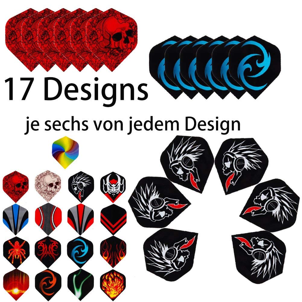 ToBelT code assortite per freccette, forma standard per il gioco delle freccette, per freccette soffici e di acciaio, bunt 102 stücke