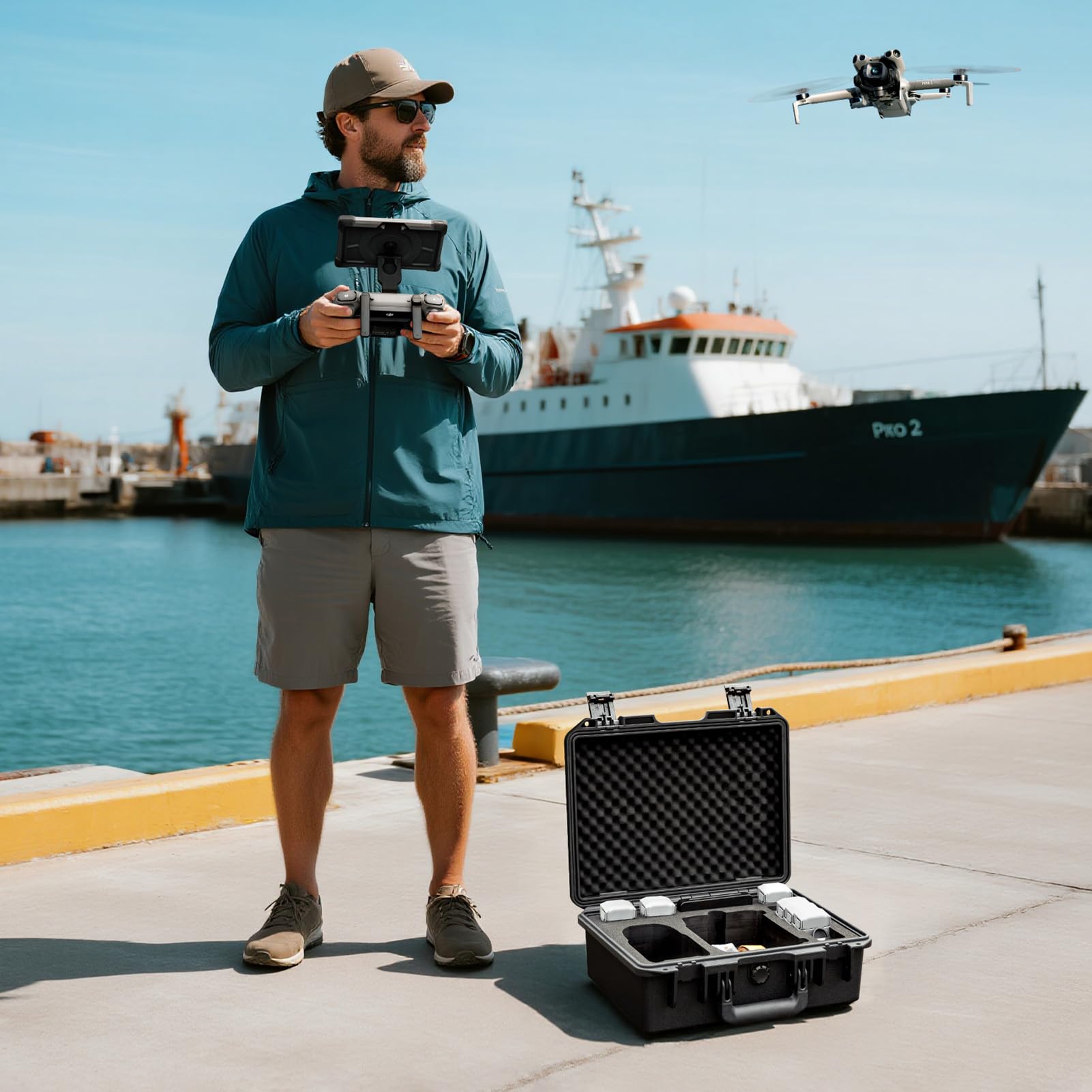 Lykus Titan MM520 Maletín/Maleta/Estuche/Case Impermeable para dji Mini 5 Pro y dji RC Pro 2,Admite 8 baterías y Correa para el Control Remoto[Solo MALETÍN]