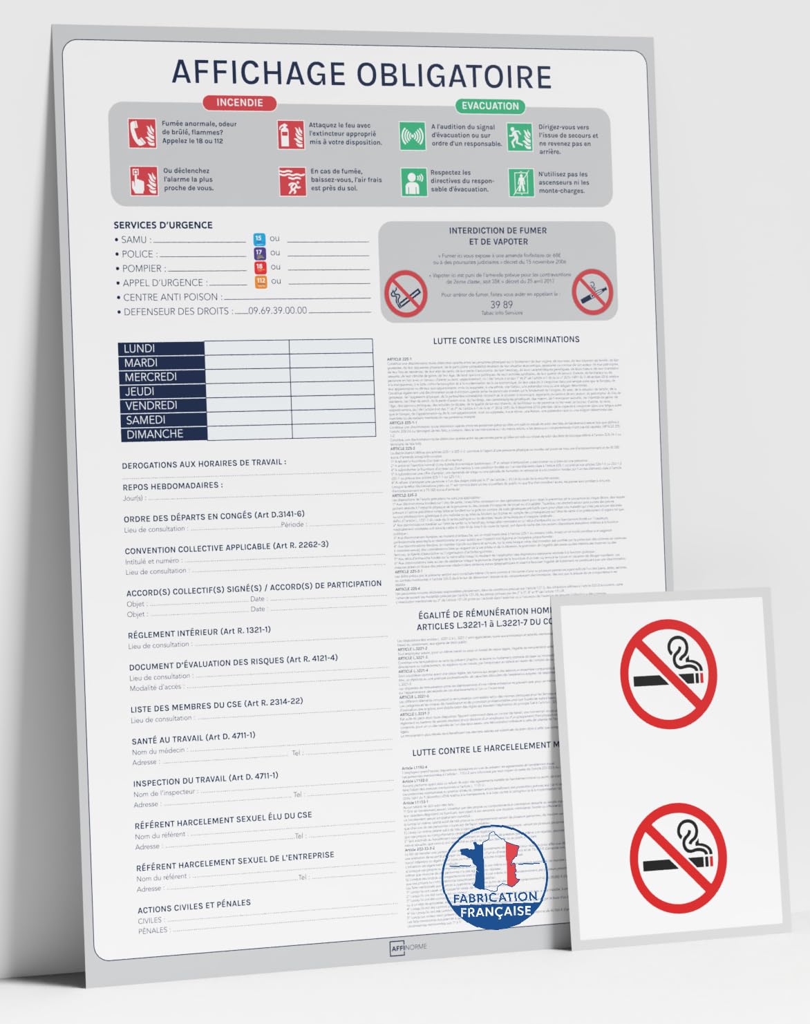 Panneau Liste Membres CSE - Affiche Plastifiée Effaçable A4 - Fabriqué En France