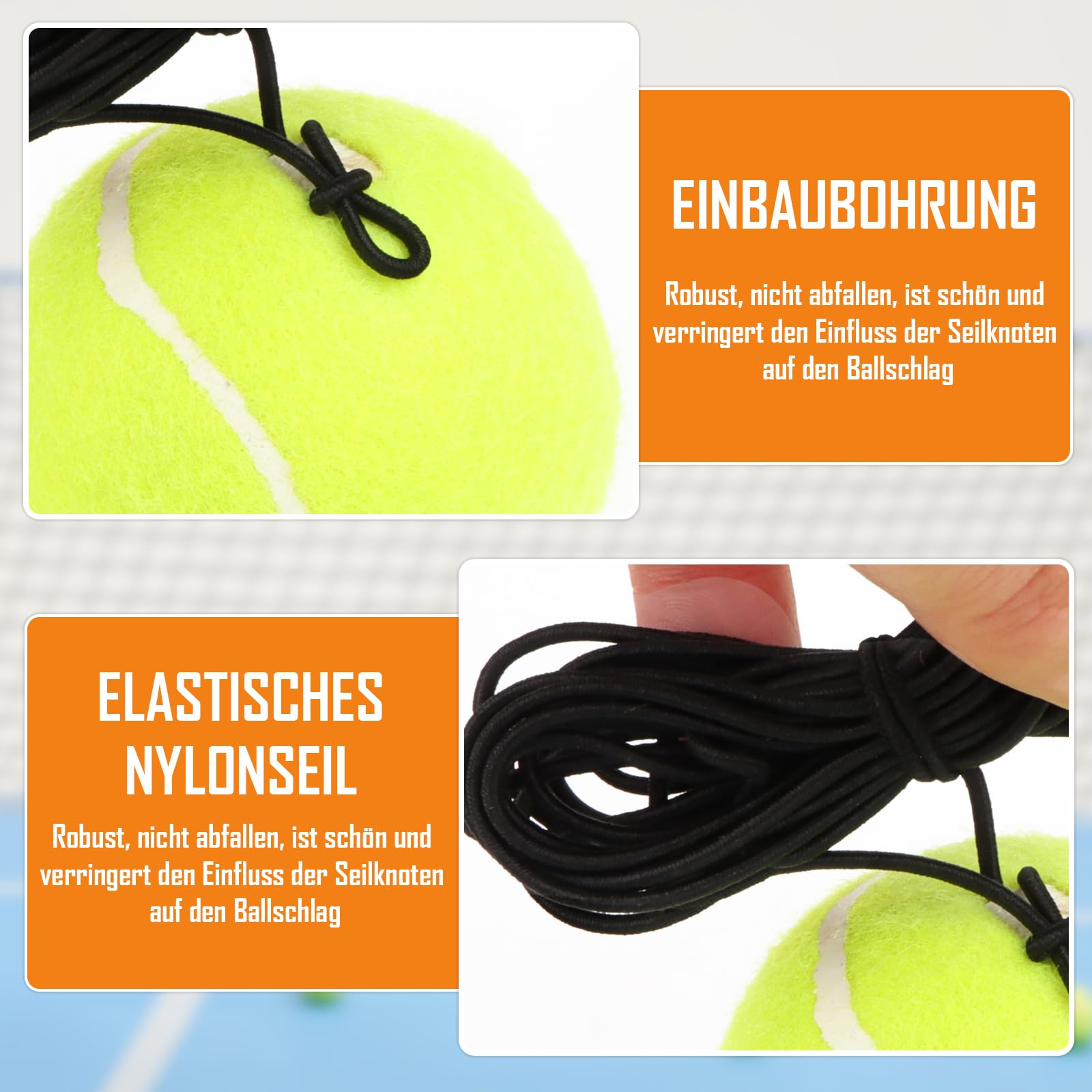 Entrenador de tenis autoguiado con 3 pelotas de rebote y cuerda para principiantes, niños y adultos