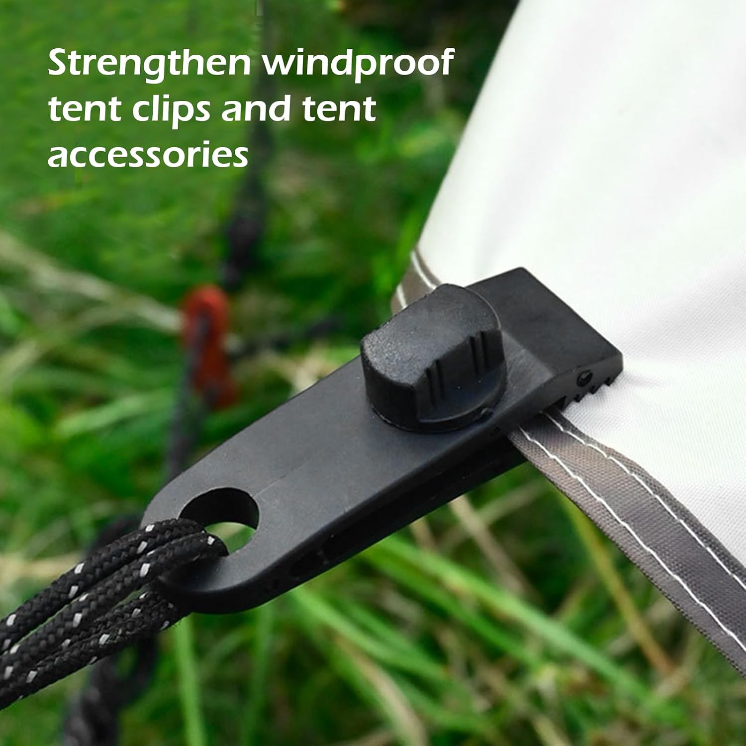 12 PCS Car Cover Windproof Clip, Inverted Tooth Design Non-Slip Bite Tent Clamp with Adjustable Buckle, Portable Outdoor Wind Rope Fixing Bracket, for Most Cars Awning Fasteners (Black)