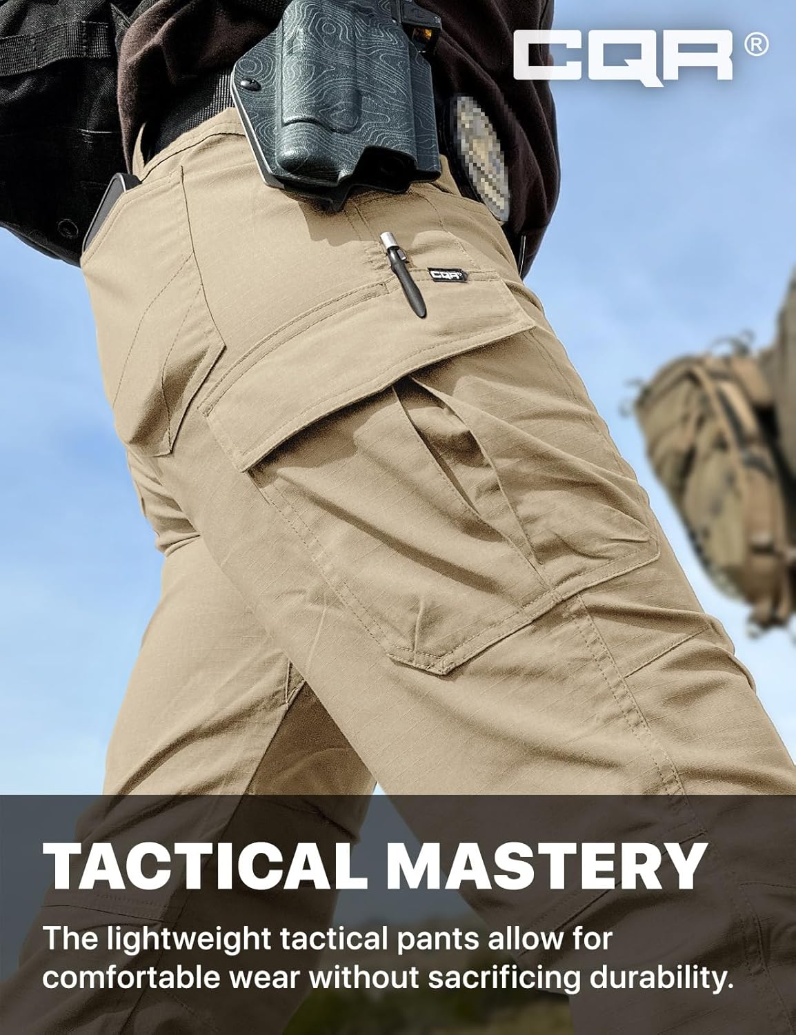 CQR Women's Flex Stretch Tactical Pants, Water Resistant Ripstop Cargo Work Pants with Pockets for Outdoor & Hiking - Image 7