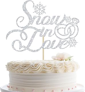 Snow in Love Cake Topper, Winter Wedding Cake Topper, Snowflake Theme Bridal Shower Party Decoration Supplies, Winter Them...