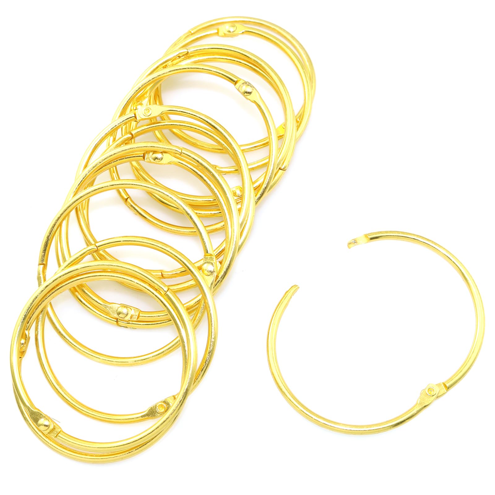 Lind Kitchen 2 inches Metal Binder Rings Book Ring Loose Leaf Binder Hinged Buckle Binding Rings Key Rings Bulk Big Large Key Ring Binder Ring Metal