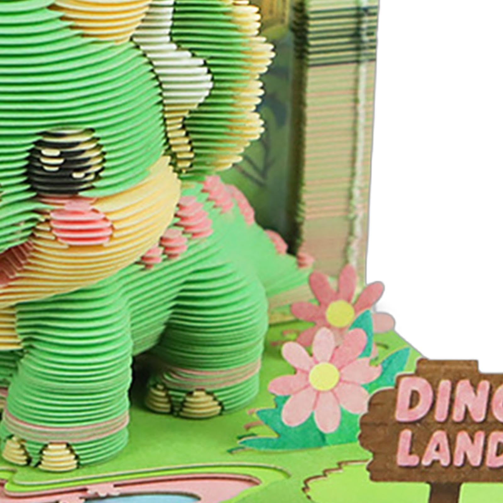 3D-Schreibtischkalender, zum Abreißen, Papierschnitzerei, Kunst, Dinosaurier-Notizblock | Kalender 2027 für Notizen, Planung, Zuhause, Schule, Büro
