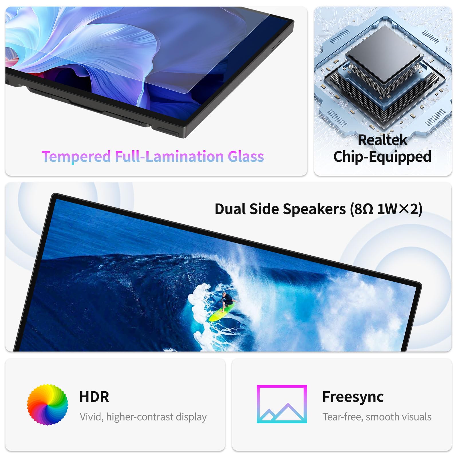 Amazon.co.jp: Intehill 16インチ 120Hz タッチスクリーンポータブル