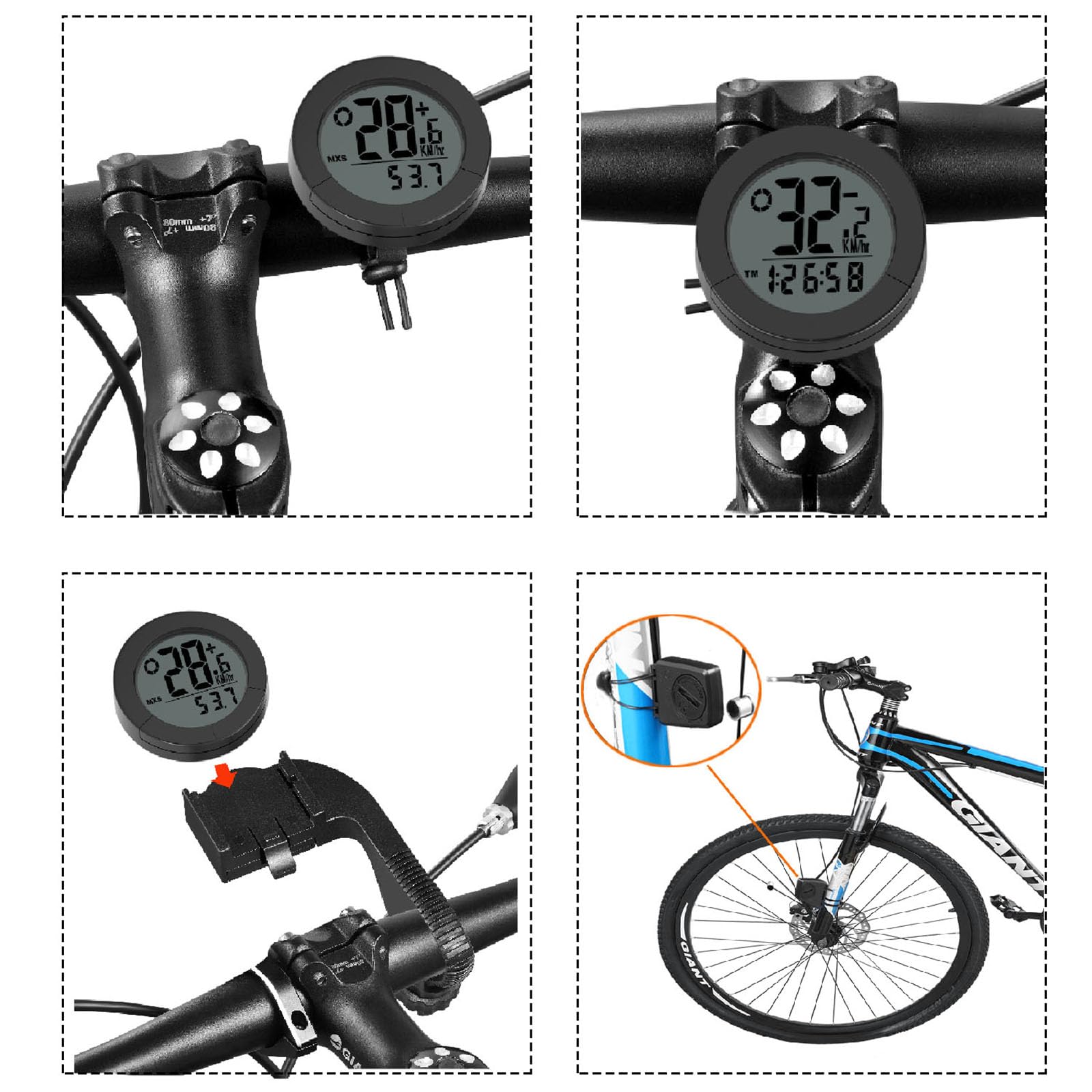 Contachilometri Bici Senza Fili，Circular 23 Function Computer da Bicicletta，Tachimetro Bici per Distanza con retroilluminazione a LED，Computer Bici misura della temperatura impermeabile
