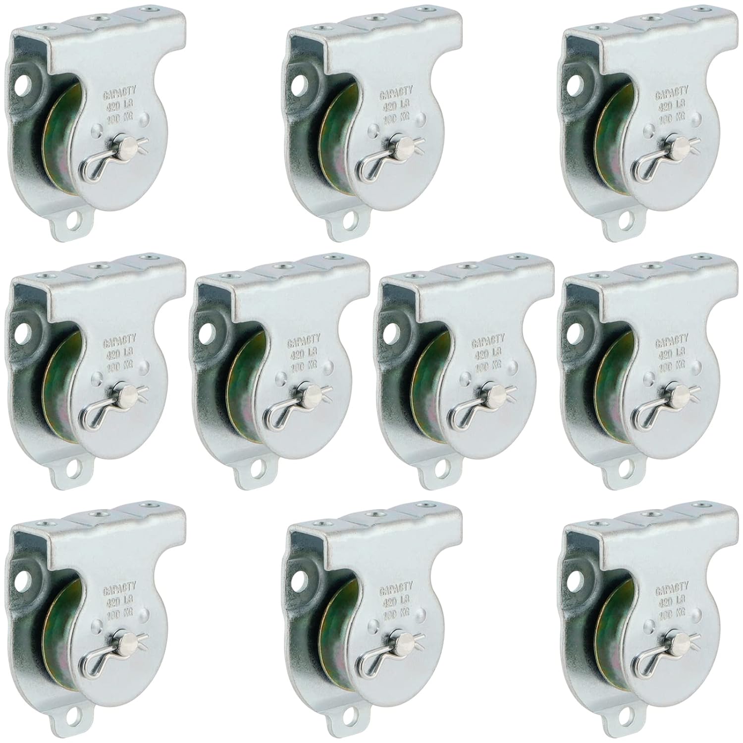 MANCHAP 10 Pack 11/2 Inch Ceiling Mount Single Pulley, ZincPlated