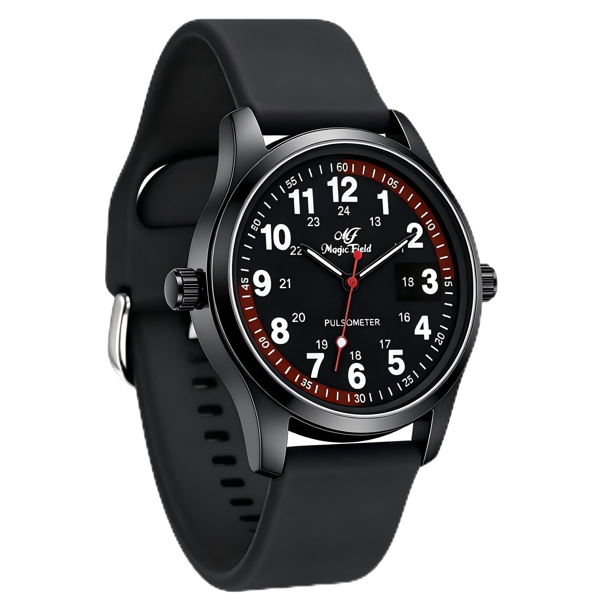 SIBOSUN Nurse Watch for Nurse Doctors Medical Professionals Students Men Women Unisex Easy to Read Dial Second Hand Watch for Nurses Water Resistant Silicone Band