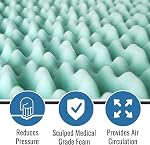DMI Foam Mattress Topper, Egg Crate Foam Pad, Mattress Pad and Bed Topper for Support, Air Circulation, Pressure Relief and Weight Distribution, Full Size Mattress, 50 x 72 x 2, Blue